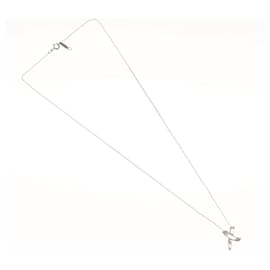 Autre Marque-TIFFANY&Co. Kiss Necklace Ag925 Silver Auth am8122-Silvery