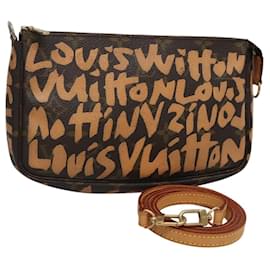 Louis Vuitton-LOUIS VUITTON Monogram Graffiti Pochette Accessoires Orange M92193 Auth 120052-Orange