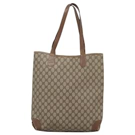Gucci-GUCCI GG Supreme Web Sherry Line Tote Bag PVC Beige Red Green Auth 119370-Red,Beige,Green