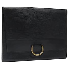 Louis Vuitton-LOUIS VUITTON Epi Jena Clutch Bag Black M52722 LV Auth 118444-Black