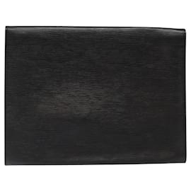 Louis Vuitton-LOUIS VUITTON Epi Jena Clutch Bag Black M52722 LV Auth 118444-Black