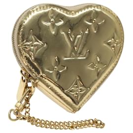Louis Vuitton-LOUIS VUITTON Monogram Miroir Porte Monnaie Coeur Purse Dore M93567 Auth 120236-Golden,Other