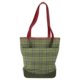 Autre Marque-Burberrys Nova Check Tote Bag Canvas Beige Gold Auth 116349-Beige,Golden