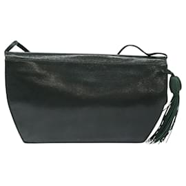 Fendi-FENDI Shoulder Bag Leather Green Gold Auth BA1498-Golden,Green