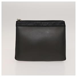 Salvatore Ferragamo-Salvatore Ferragamo Gancini Pouch Leather Canvas 2Set Brown Black Auth bs24710-Brown,Black