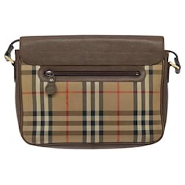 Autre Marque-Burberrys Nova Check Shoulder Bag Canvas Beige Auth BA1357-Beige