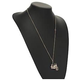 Chanel-CHANEL Bike Necklace metal Silver CC Auth 118435-Silvery