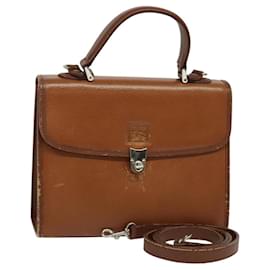 Autre Marque-Burberrys Hand Bag Leather 2way Brown Auth BA1155-Brown