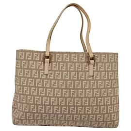 Fendi-FENDI Zucchino Canvas Hand Bag Pink Gold Auth bs24773-Pink,Golden