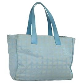 Chanel-CHANEL New Travel line Tote Bag Nylon Light Blue CC Auth 119372-Light blue