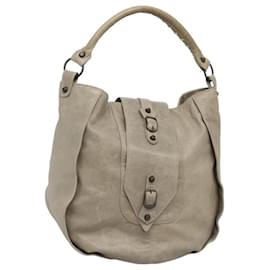 Balenciaga-Sac à main BALENCIAGA en cuir gris 147185 Auth ac3735-Marron