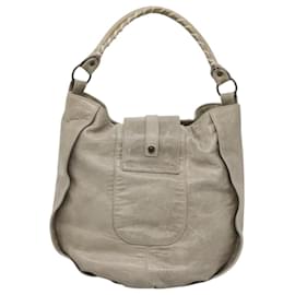 Balenciaga-Sac à main BALENCIAGA en cuir gris 147185 Auth ac3735-Marron