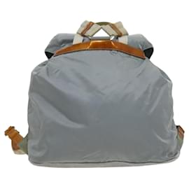 Prada-PRADA Backpack Nylon Light Blue Silver Auth 118295-Silvery,Light blue