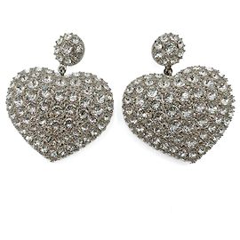 Balenciaga Orecchini pendenti in metallo a forma di cuore argento Argento