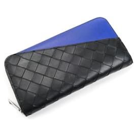Bottega Veneta-Portefeuille Long Intrecciato Bottega Veneta-Noir,Bleu