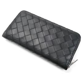 Bottega Veneta-Portefeuille Long Intrecciato Bottega Veneta-Noir,Bleu