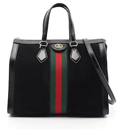 Gucci-GUCCI Ophidia Sherry Line Medium Tote Bag-Black