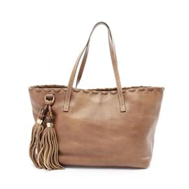 Gucci-Gucci Brown Leather Tote Bag-Brown