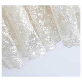 Simone Rocha-Simone Rocha Embroidered Bubble Skirt Dress-Cream