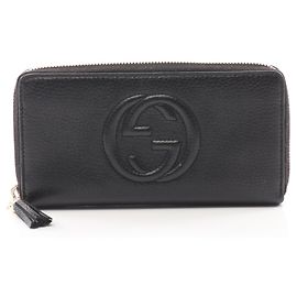 Cartera larga redonda Gucci Soho Interlocking G Negro