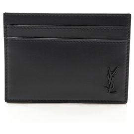 Saint Laurent Tiny Cassandra Business Card Holder Black