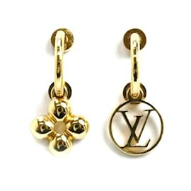 Louis Vuitton-Louis Vuitton Brass Boucle de Reuil Blooming Mania Earrings-Golden