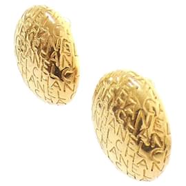 Chanel-Chanel Gold Clip Earrings-Golden