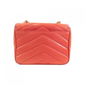 Chanel-Chanel Red Lambskin Shoulder Bag-Red