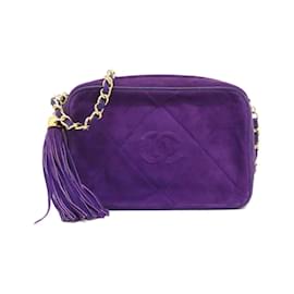 Chanel-Chanel Purple Suede Shoulder Bag-Purple