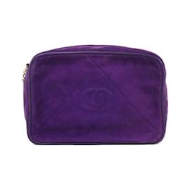 Chanel-Chanel Purple Suede Shoulder Bag-Purple