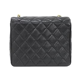 Chanel-Chanel Black Grained Calfskin Shoulder Bag-Black