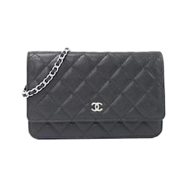 Chanel-Chanel Timeless Classic Line AP0250 Chain Wallet-Black,Dark red