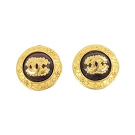 Chanel-Chanel Bordeaux Clip Earrings-Dark red