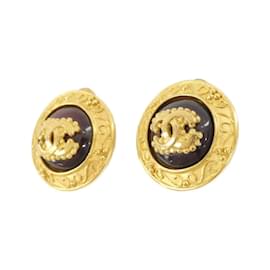 Chanel-Chanel Bordeaux Clip Earrings-Dark red