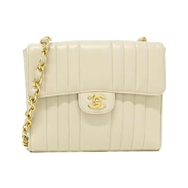 Chanel-Chanel Ivory Grained Calfskin Shoulder Bag-Cream