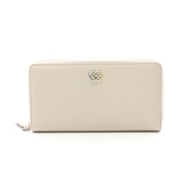 Gucci-Gucci Gray Leather Long Wallet-Brown