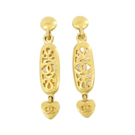 Chanel-Chanel Gold Clip Earrings-Golden