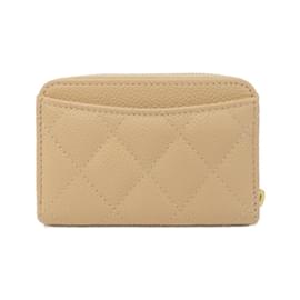 Chanel-Chanel Timeless Classic Line Coin Purse-Beige