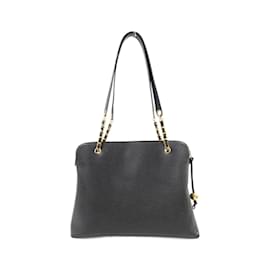 Chanel-Chanel Black Grained Calfskin Shoulder Bag-Black