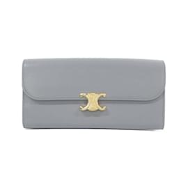 Céline-Celine Long Bi-Fold Wallet-Blue