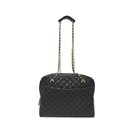 Chanel-Chanel Black Lambskin Shoulder Bag-Black
