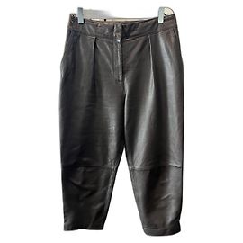 Hallhuber Leather Pants Dark Red Dark red