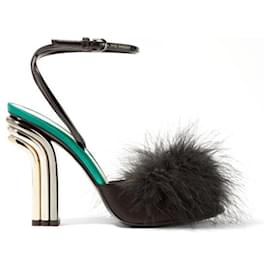 Autre Marque-Marco de Vincenzo feather pumps-Black,Green