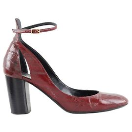 Michel Vivien Burgundy Leather Heels Dark red