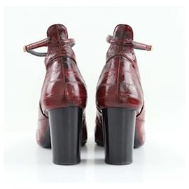Michel Vivien-Leather heels-Dark red