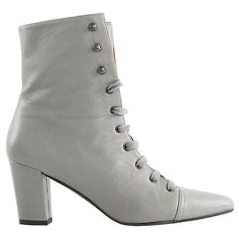 Michel Vivien Gray leather boots Grey