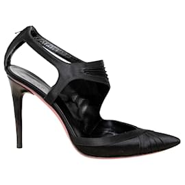 Gucci-Gucci Pointed Satin Heels-Black