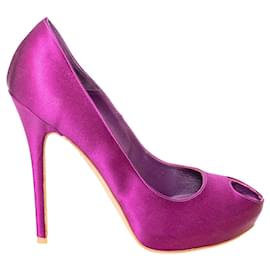 Alexander Mcqueen-Alexander McQueen Heart Peep-toe Pumps-Purple