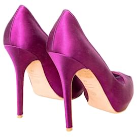 Alexander Mcqueen-Alexander McQueen Heart Peep-toe Pumps-Purple