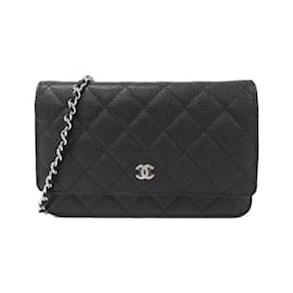 Chanel-Chanel Ligne Classique Intemporelle AP0250 Portefeuille Chaîne-Noir,Bordeaux